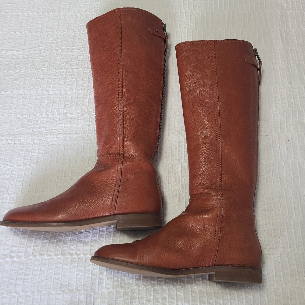 Madewell Sidney Women's Classic Knee High Tall Brown Leather Riding Boots Sz 9 - Picture 3 of 14